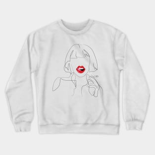 Girl Red Lips Funny Kiss Crewneck Sweatshirt